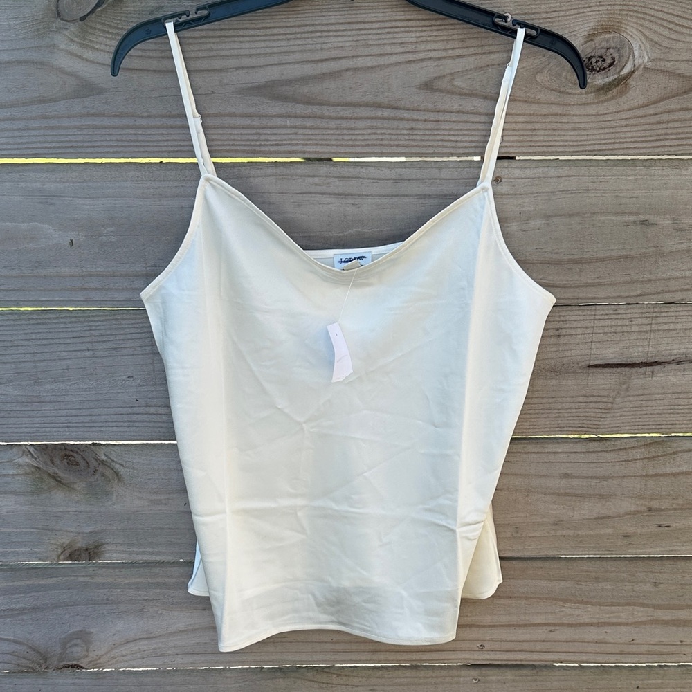 NWT J Crew off white satin touch tank medium
